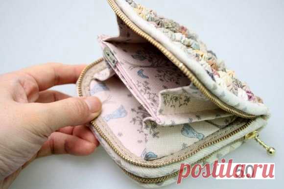 Wallet with yo-yo flowers Кошелек с йо-йо цветами