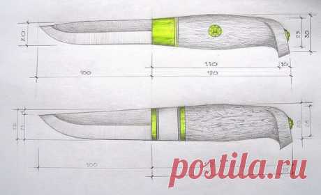 Нож финский. Чертёж.