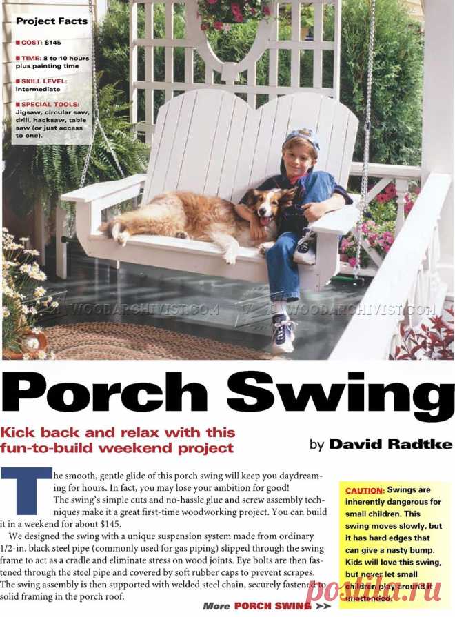 Adirondack Porch Swing Plans • WoodArchivist