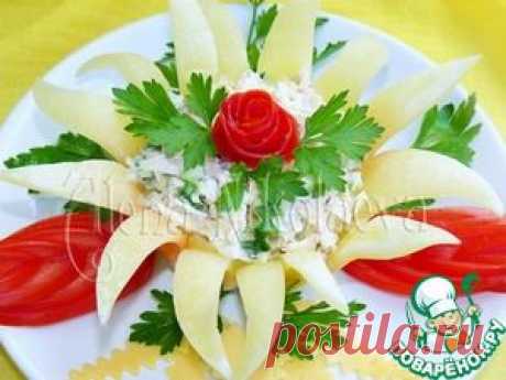 Салат &quot;Романтик&quot; в чашечке-цветке из перца - кулинарный рецепт