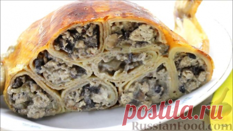 Рецепт: Курица, фаршированная блинами на RussianFood.com