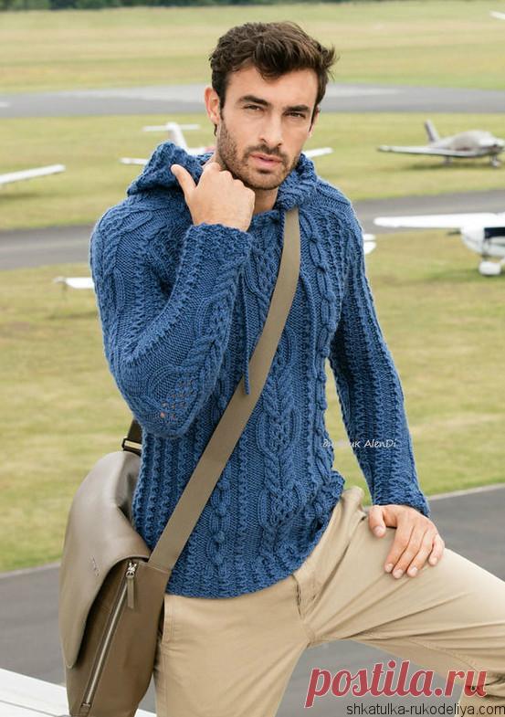 Мужской пуловер с капюшоном спицами Мужской пуловер с капюшоном спицами описание. Связать мужской кардиган с капюшоном спицами схемы