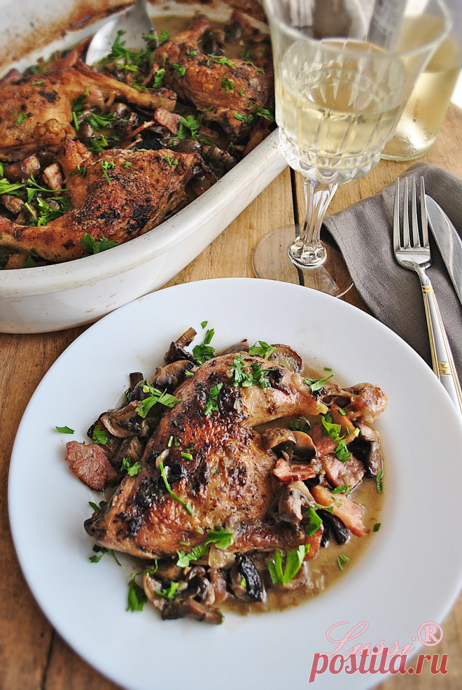 Пиле с бяло вино Шардоне / Chicken in white wine chardonnay