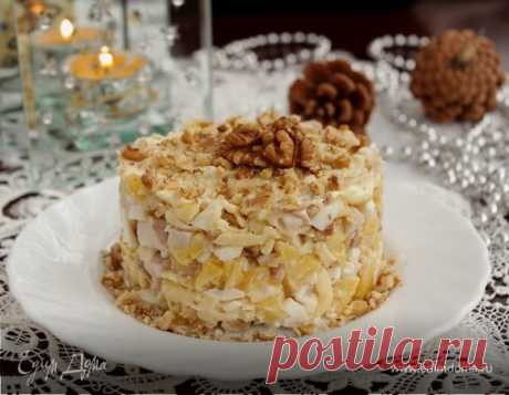 Салат с курицей, ананасами и орехами, пошаговый рецепт на 2351 ккал, фото, ингредиенты - ярослава