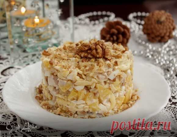 Салат с курицей, ананасами и орехами, пошаговый рецепт на 2351 ккал, фото, ингредиенты - ярослава