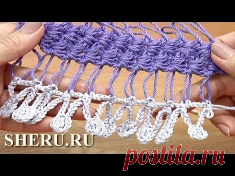 Crochet Hairpin Strip Lace  Урок 32 Обвязка ленты на вилке