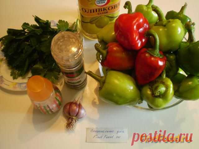Как приготовить жареный болгарский перец с чесноком и зеленью - Рецепт