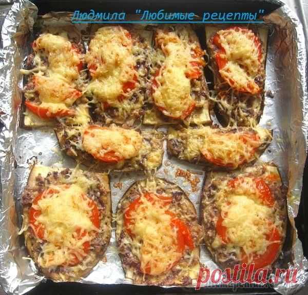 Язычки из баклажанов с грибами запечённые в духовке!