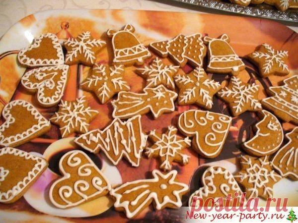 Новогодние имбирные пряники на Елку, фото-рецепт и роспись