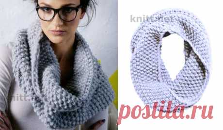 Шарф хомут (жемчужный узор) | knitt.net | Все о вязании
