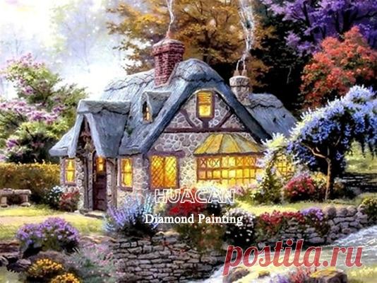 Huacan алмазная вышивка иконы дом картины из страз картины пейзаж мозайка пейзажи декор для дома|Алмазная роспись, вышивка крестом| | АлиЭкспресс