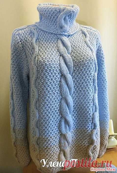 Свитер оверсайз. градиентом. Добавила крупный план перехода вязания от кругового к обратному - Вязание - Страна Мам