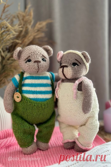 Мишка спицами с описанием вязания. Амигуруми спицами. Игрушки спицами. Мишка Тедди спицами. Схема вязания мишки-девочки спицами, автор Оля Ослопова.#amigurumibear#amigurumitoy#amigurumipatterntoy#amigurumitutorial#bearpattern#diytoys#dollknitting#