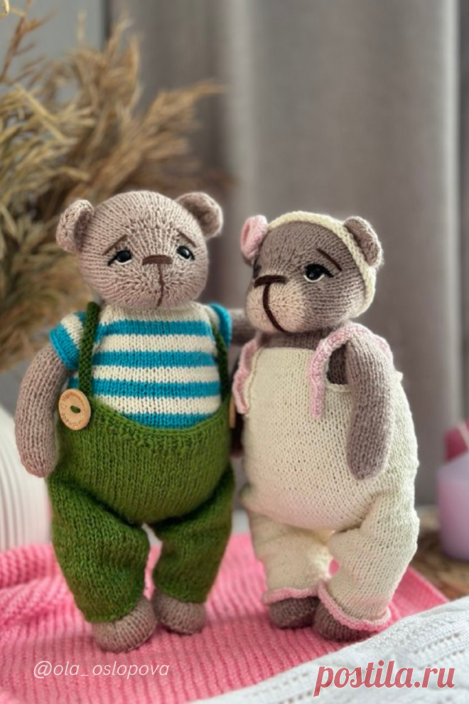 Мишка спицами с описанием вязания. Амигуруми спицами. Игрушки спицами. Мишка Тедди спицами. Схема вязания мишки-девочки спицами, автор Оля Ослопова.#amigurumibear#amigurumitoy#amigurumipatterntoy#amigurumitutorial#bearpattern#diytoys#dollknitting#