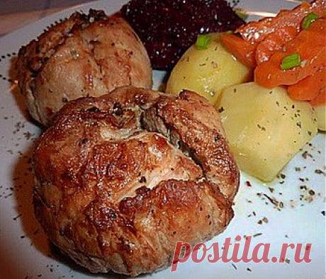 Курица с грибами или куриные бомбочки