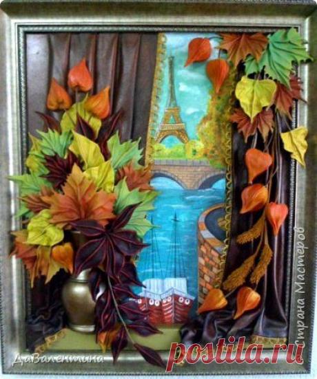 Картина из кожи "Осенний Париж". Мастер-класс. | Страна Мастеров