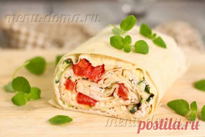 Рулет из лаваша с ветчиной и сыром: рецепт с фото