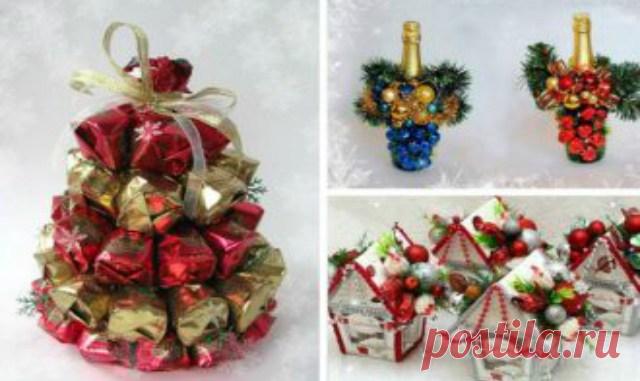 Новогодние подарки из конфет. Беспроигрышный вариант! 15 вкусных идей своими руками — Копилочка полезных советов
