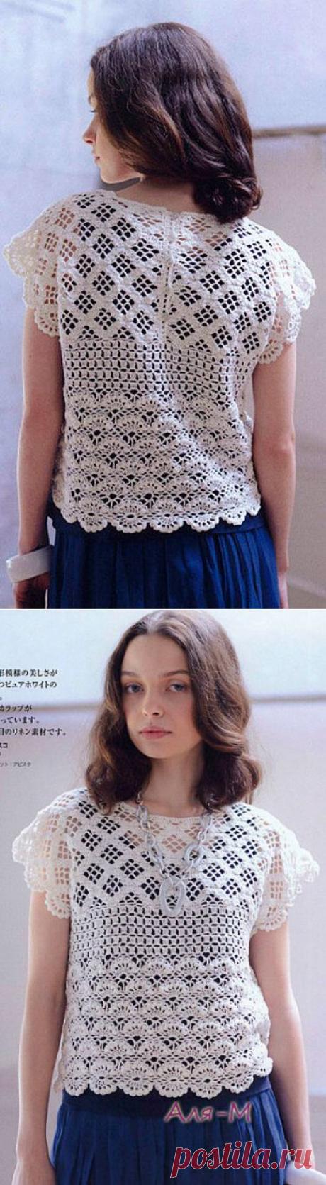 Вязание. Ажурная кофточка, крючок