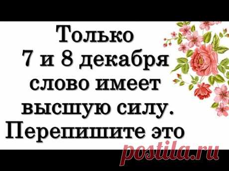 Только 7 и 8 декабря слово имеет высшую силу. Перепишите это • Эзотерика для Тебя
