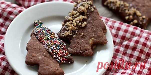 Шоколадные елки с грецкими орехами .