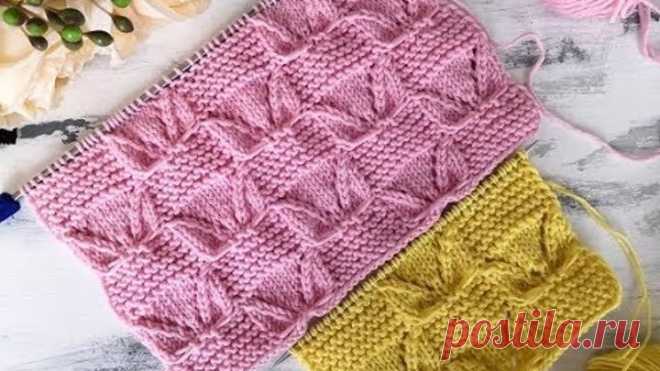 Ажурно рельефный узор спицами для вязания свитера, кардигана, джемпера