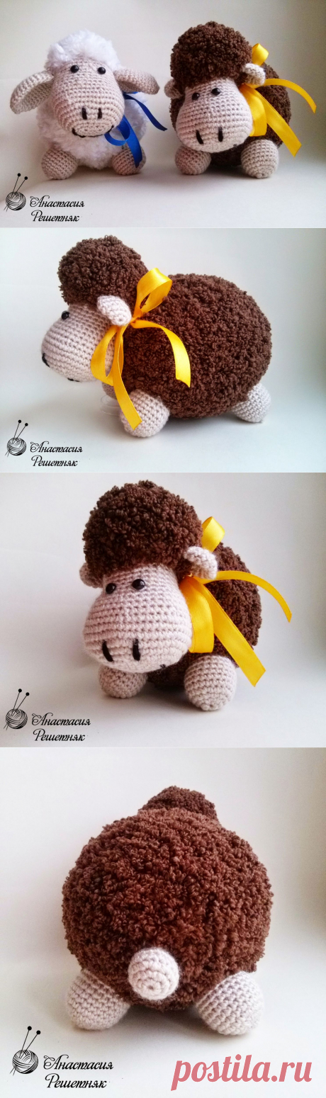 Творческая мастерская HandMade &quot;Милые игрушки&quot;: Авторская схема игрушки амигуруми &quot;Барашек&quot;
