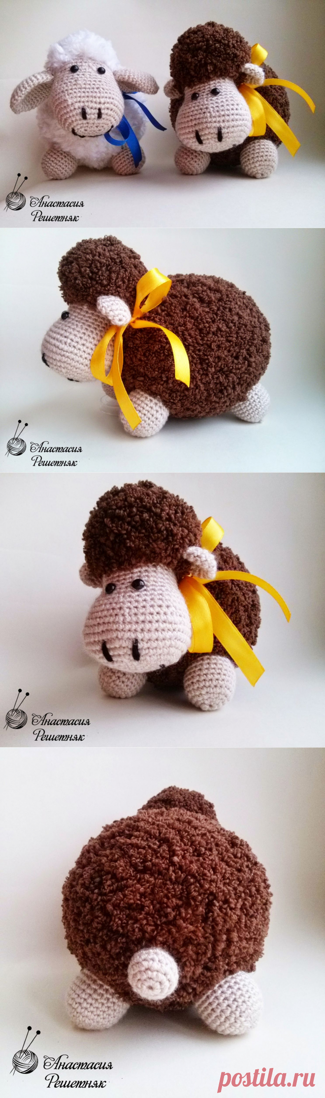 Творческая мастерская HandMade "Милые игрушки": Авторская схема игрушки амигуруми "Барашек"