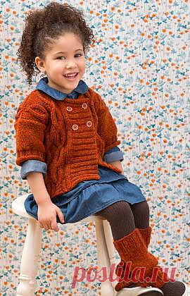 Cabled Knit Sweater & Leg Warmers Knitting Pattern | Red Heart