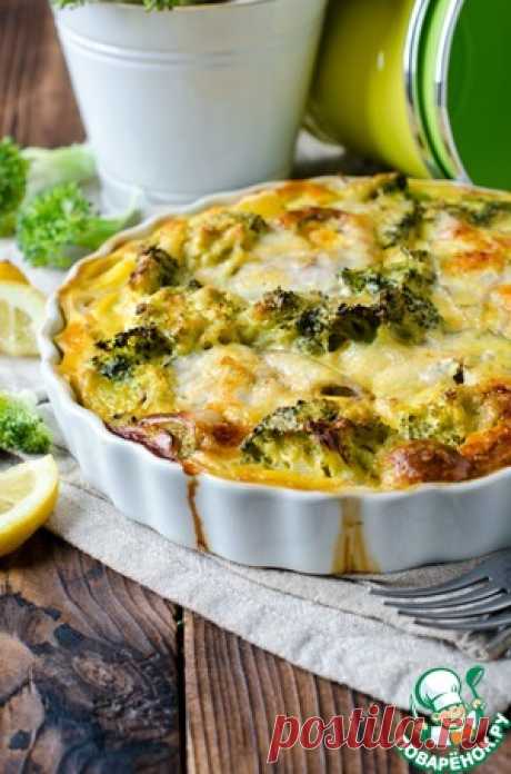 Запеканка с рыбой, картофелем и брокколи - кулинарный рецепт