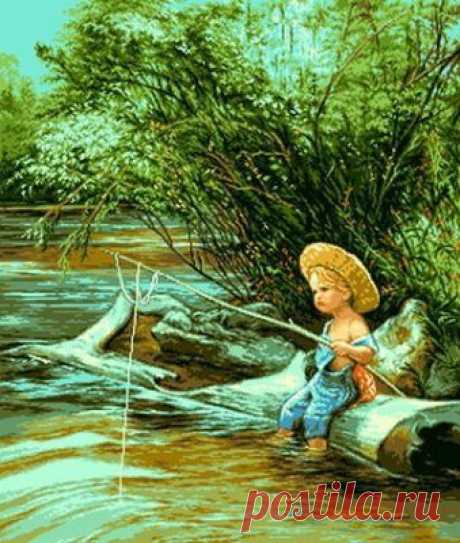 Набор для вышивания 788 The little fisher boy - цена, фото | Купить набор для вышивки в интернет-магазине «Первый Рукодельный»