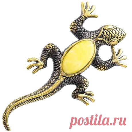 Купить Брошь "Ящерица" большая (белый) за 790 ₽ в Москве — 0045415