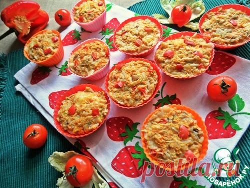 Закусочные кексы с курицей и рисом - кулинарный рецепт