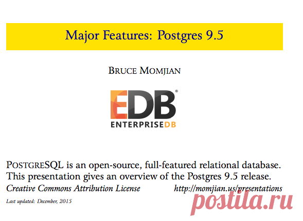Major Features: Postgres 9.5