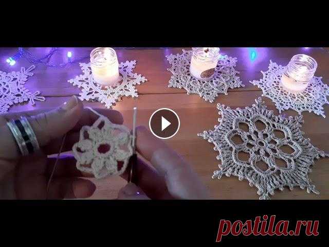 Мк снежинка крючком.@Анна Дьяченко.  Crochet snowflake. Необыкновенно красивая фактурная снежинка.Пошагово свяжу её для вас. А также расскажу о выборе ниток для вязания . Подпишитесь,на моём канале уютно,ин...