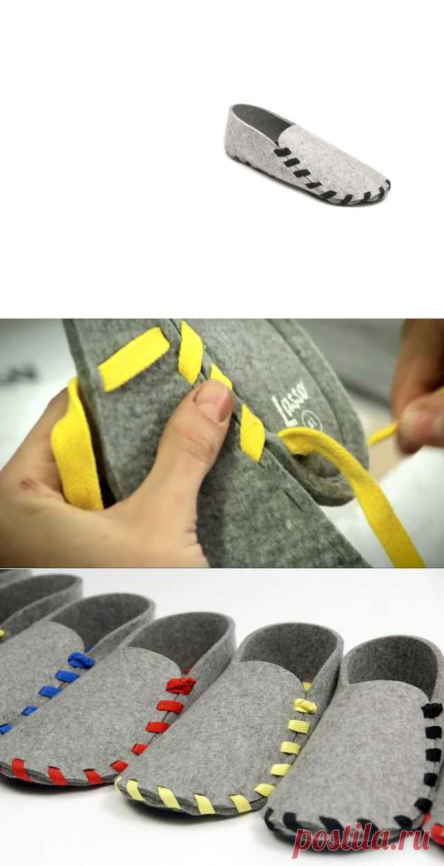 Домашние тапочки Lasso своими руками | HandMade Idea - идеи подарков, дизайна и декора для дома своими руками | HandMade Idea