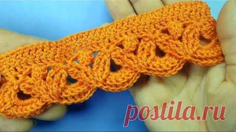 Удивительная рельефная кайма крючком - Лучшие узоры вязания Crochet border