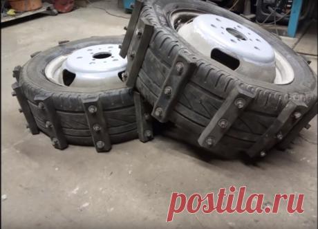 Зверский протектор для мотоблоков, самодельной техники Всем доброго времени.Сегодня автор с YouTube канала «Павлов Владимир» подробно расскажет, как он смастерил отличный протектор на колёса своими руками. Все колёса для своей техники, автор сделал по этому принципу. Данная самоделка увеличивает проходимость и тяговую способность техники.По словам