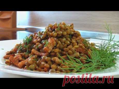 Чечевица тушеная, с копченой грудинкой видео рецепт. Книга о вкусной и здоровой пище