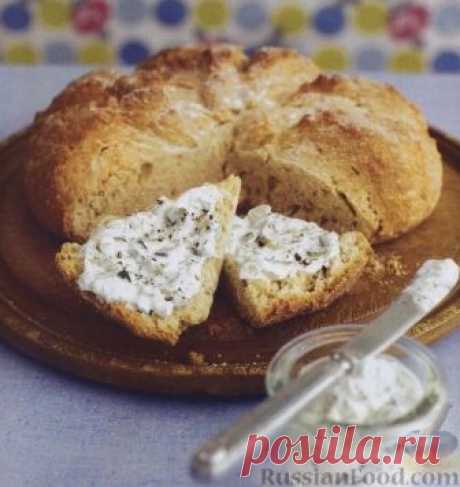 Рецепт: Плоский хлеб с сырным соусом на RussianFood.com