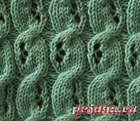 Оригинальная коса спицами