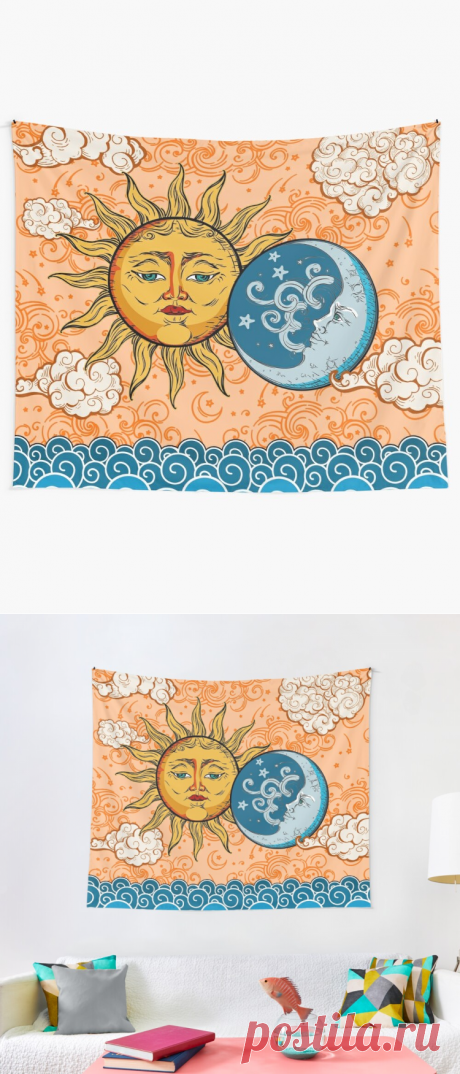 Sun God &amp; Moon #1 Tapestry