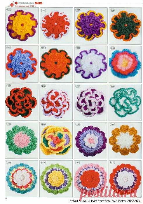 Схемы вязания разнообразных цветов - Вязание - Страна Мам