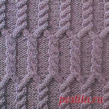 Узор № 50 - полотно из кос. Схему вязания и условные обозначения вы сможете увидеть на сайте.