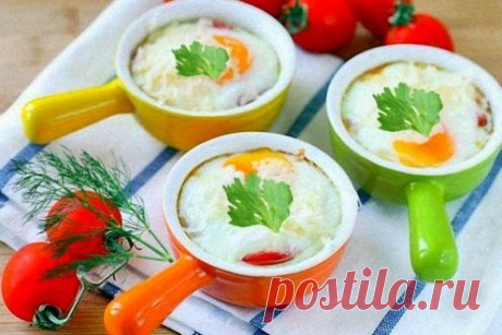 Яичница с сыром и помидорами — рецепт