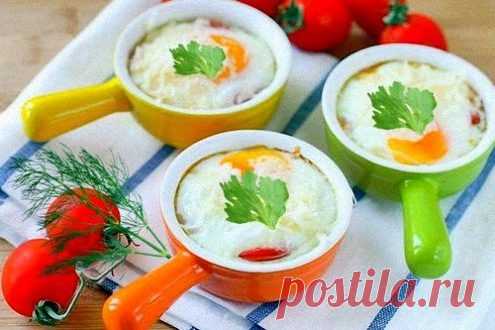 Яичница с сыром и помидорами — рецепт