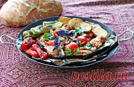 Жареная курица с овощами в сковороде Вок - пошаговый рецепт приготовления с фото