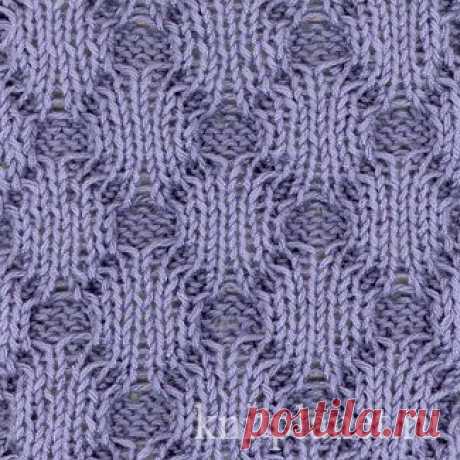 Планета Вязания | Узор выпуклые ромбы Жуки, вязанный спицами и схема вязания узора