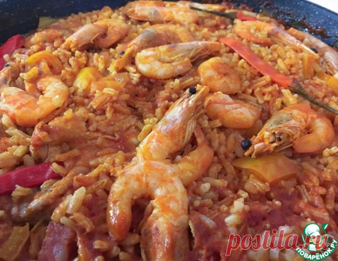 Паэлья с креветками и курицей – кулинарный рецепт