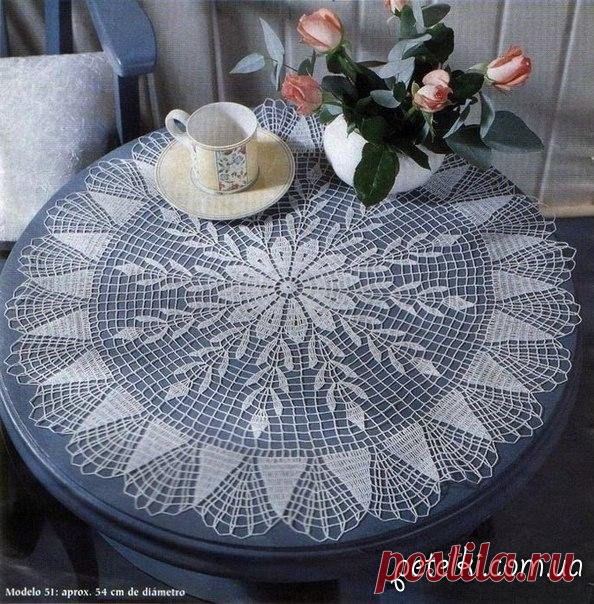 Красивая большая салфетка, связанная крючком